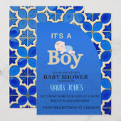 Moroccan boy baby shower Invitation 招待状 (正面/裏面)