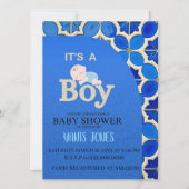 Moroccan boy baby shower Invitation 招待状 (正面)