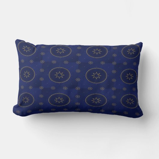 Moroccan Celestial Gold Star Throw Pillow ランバークッション (正面)