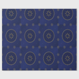Moroccan Celestial Gold Star Wrapping Paper ラッピングペーパー