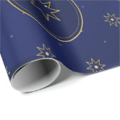 Moroccan Celestial Gold Star Wrapping Paper ラッピングペーパー (ロールコーナー)