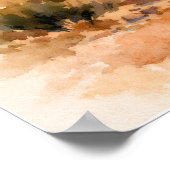 Moroccan Desert Kasbah Watercolor ポスター (角)