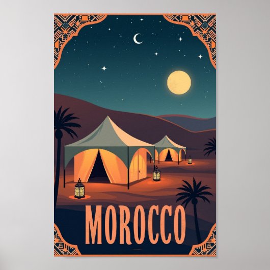 Moroccan Desert Nights – Retro Lantern Glow ポスター (正面)