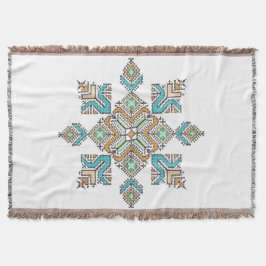 Moroccan Embroidery Star スローブランケット