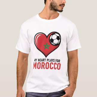 Moroccan Flag Football Passion Design Tシャツ