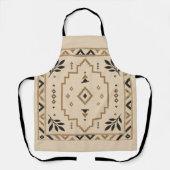 Moroccan Geometric Boho Beige Apron エプロン (正面)