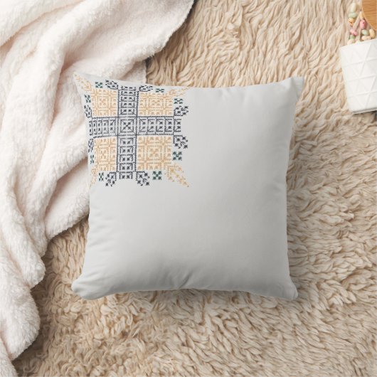 Moroccan Geometric Embroidery Art クッション (ブランケット)