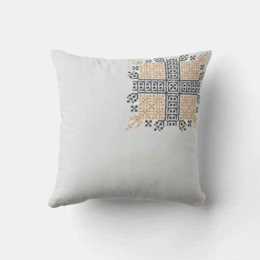 Moroccan Geometric Embroidery Art クッション (裏面)