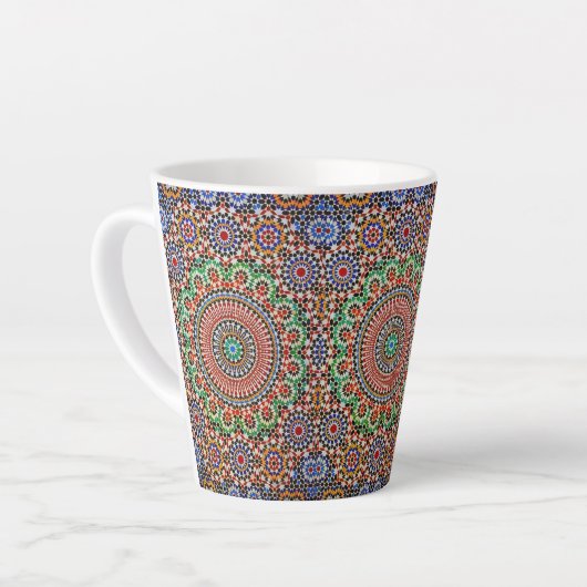 Moroccan Geometric Pattern  カフェラテマグ (左アングル)
