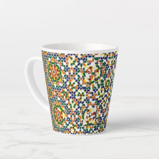 Moroccan Geometric Pattern カフェラテマグ (左アングル)