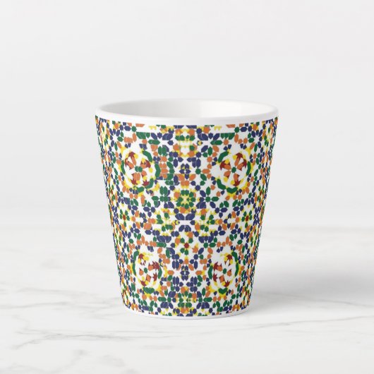 Moroccan Geometric Pattern カフェラテマグ (正面)