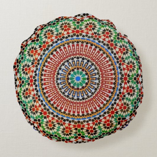 Moroccan Geometric Pattern  ラウンドクッション (裏面)