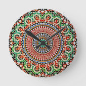 Moroccan Geometric Pattern  ラウンド壁時計 (正面)