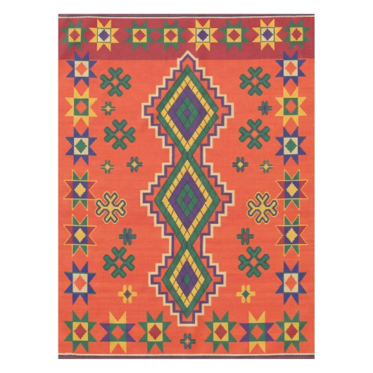 Moroccan Harmony in Orange テーブルクロス (正面)