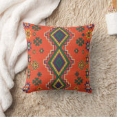 Moroccan Harmony in Orange Throw Pillow クッション (ブランケット)