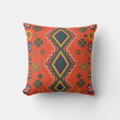 Moroccan Harmony in Orange Throw Pillow クッション (正面)