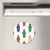 Moroccan Hooded Djellaba Men Pattern マグネット (インサイチュ (食洗機))