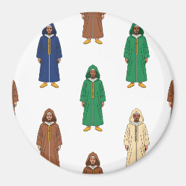 Moroccan Hooded Djellaba Men Pattern マグネット