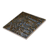 Moroccan Indigo and Gold Mandala Pattern Accent タイル (側面)