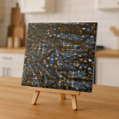 Moroccan Indigo and Gold Mandala Pattern Accent タイル