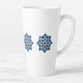 Moroccan Islamic Geometric Star Pattern Watercolor カフェラテマグ (右)