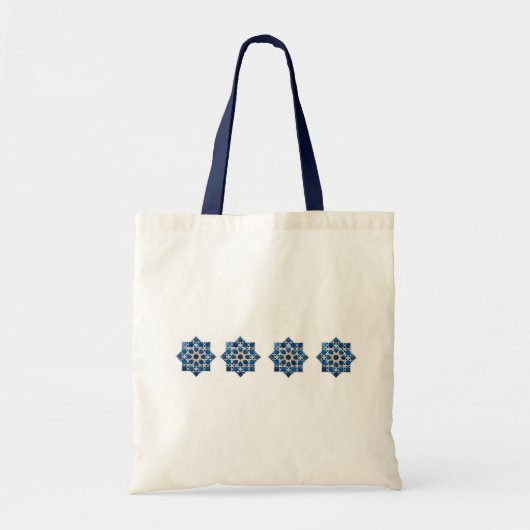 Moroccan Islamic Geometric Star Pattern Watercolor トートバッグ (正面)