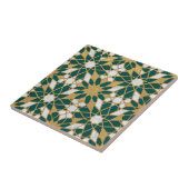 Moroccan Islamic Teal Gold Geometric Seamless Patt タイル (側面)