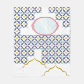  Moroccan Islamic Tile Pattern Cozy Fleece Blanket フリースブランケット (正面)