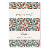 Moroccan Lattice Geo Mandala Wedding Place Card テーブルナンバー (正面)
