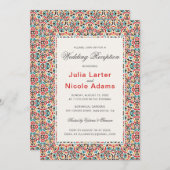 Moroccan Lattice Geo Mandala Wedding Reception 招待状 (正面/裏面)