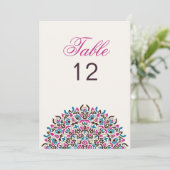 Moroccan Lattice Geo Mandala Wedding Table Number 招待状 (スタンド正面)