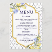 Moroccan Lemon Wedding Menu メニュー (正面)