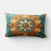 Moroccan Mandala Pillow - Geometric Tile Luxury De ランバークッション (裏面)