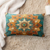 Moroccan Mandala Pillow - Geometric Tile Luxury De ランバークッション (ブランケット)
