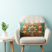 Moroccan Mandala Pillow - Geometric Tile Luxury De ランバークッション (椅子)