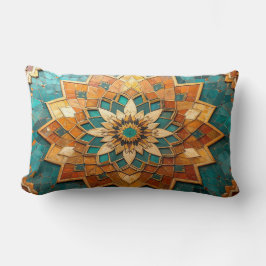 Moroccan Mandala Pillow - Geometric Tile Luxury De ランバークッション
