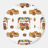 Moroccan Market & Fruits Stand Pattern マグネット (正面)