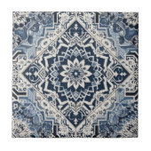 Moroccan Mediterranean Blue & White Tile Pattern タイル (正面)