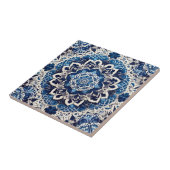 Moroccan Mediterranean Blue & White Tile Pattern タイル (側面)