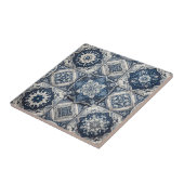 Moroccan Mediterranean Blue & White Tile Pattern タイル (側面)