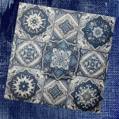 Moroccan Mediterranean Blue & White Tile Pattern タイル