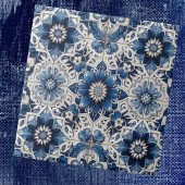 Moroccan Mediterranean Blue & White Tile Pattern タイル