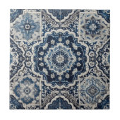 Moroccan Mediterranean Blue & White Tile Pattern タイル (正面)