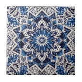 Moroccan Mediterranean Blue & White Tile Pattern タイル (正面)