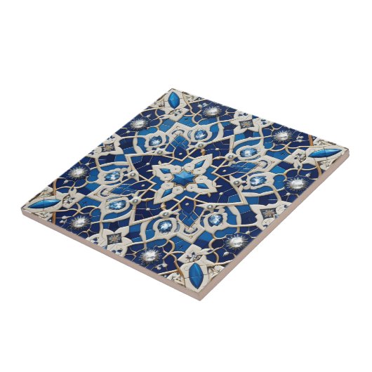 Moroccan Mediterranean Faux Diamond Tile Pattern タイル (側面)