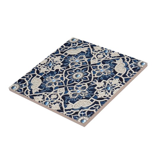 Moroccan Mediterranean Faux Diamond Tile Pattern タイル (側面)