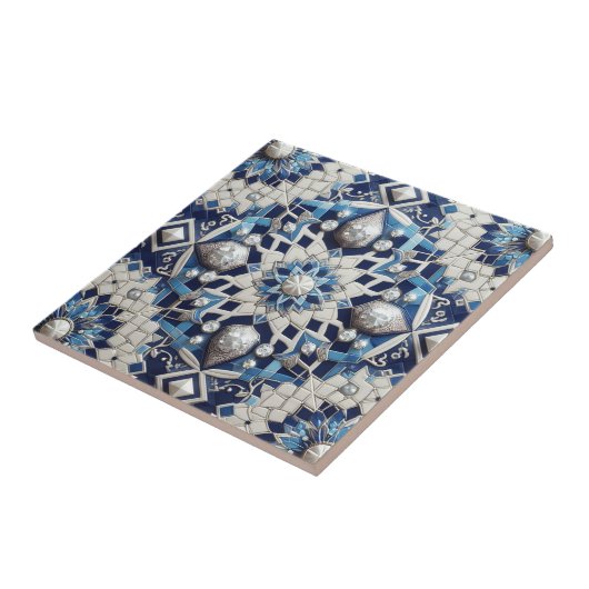 Moroccan Mediterranean Faux Diamond Tile Pattern タイル (側面)