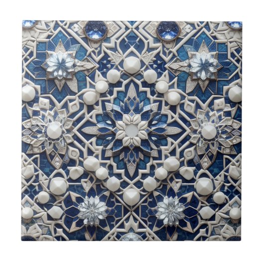 Moroccan Mediterranean Faux Diamond Tile Pattern タイル (正面)