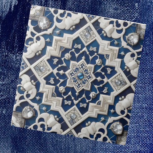 Moroccan Mediterranean Faux Diamond Tile Pattern タイル