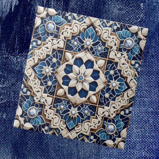 Moroccan Mediterranean Faux Diamond Tile Pattern タイル